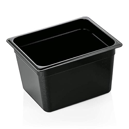 Kadida Gastronormbehälter -schwarz- Gastro Behälter GN 1/2 Polycarbonat PC 65- 200mm, verschiedene Höhen erhältlich, Größe: 1/2 - 200mm von Kadida