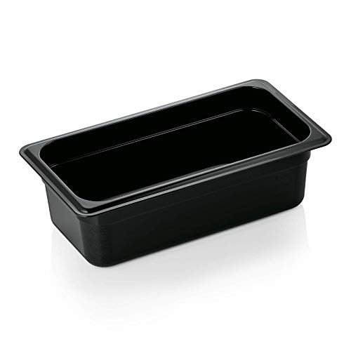 Kadida Gastronormbehälter -schwarz- Gastro Behälter GN 1/3 Polycarbonat PC 65- 200mm, verschiedene Höhen erhältlich, Größe: 1/3 - 100mm von Kadida