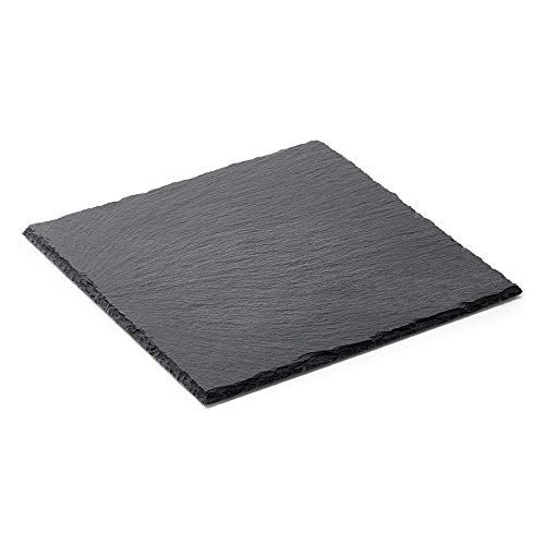 Kadida Naturschieferplatte -viereckig- aus Schiefer, ideal als Servierplatte, Schneideplatte, Untersetzer, Frühstückbrett (25x25cm) von Kadida