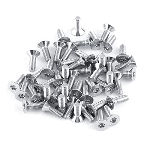 Kadimendium 50 Stücke M4 Stern Flachkopfschrauben Edelstahl Senkkopf Maschinenschraube Bolzen(M4×8mm) von Kadimendium