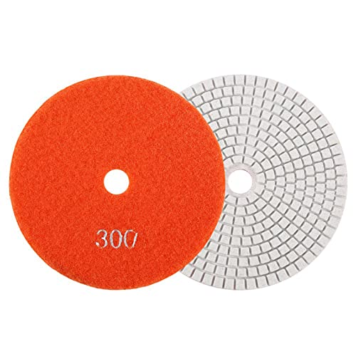 Kadimendium 5 '' Zoll 125 Mm Nass-Diamant-Polierpads Schleifscheiben Granit-Stein-Polierpad für Granit-Beton-Marmor-Schleifer oder Polierer(300) von Kadimendium
