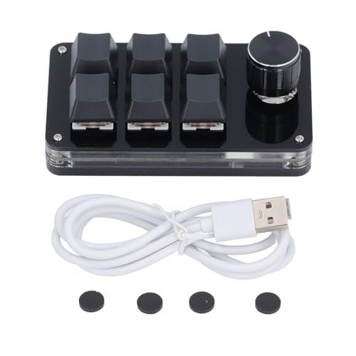 Kadimendium Mini-Makro-mechanische Gaming-Tastatur, 6 Tasten, 1 Programmier-Makro-Pad für Laptop-Computer Kadimendium Mini-Makro-mechanische Gaming-Tastatur, 6 Tasten, 1 Programmier-Makro-Pad für Laptop-Computer von Kadimendium