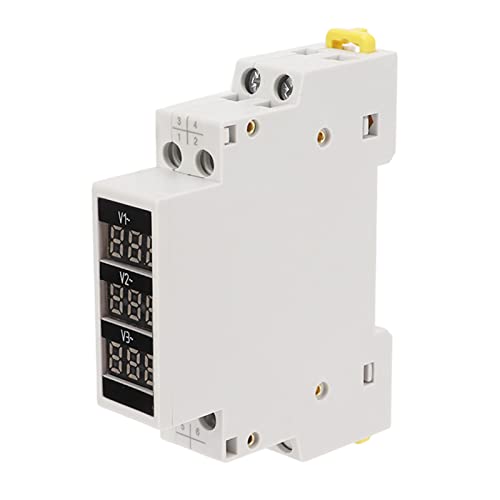 Kadimendium Spannungsmesser Voltmeter 3-Phasen-Voltmeter Digitalanzeige AC 80‑500 V Digital-Voltmeter Zur DIN-Schienenmontage für Messungen von Kadimendium