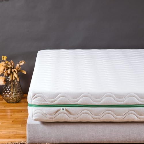 Kadolis - Matratze Erwachsene 180x200x25 cm Aloe R - Matratze Bett 2 Personen - Schaumstoffmatratze mit abnehmbarem und waschbarem Bezug - ÖkoTex Zertifiziert von Kadolis