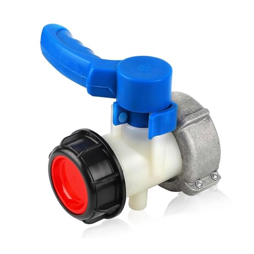 Kadryxon IBC Container Klappenhahn,IBC Tank Adapter Auslass Regelventil DN40 62mm auf S60x6 (60mm), IBC Absperrhahn Auslaufhahn IBC Tank Zubehör für IBC Tank Container Wassertank von Kadryxon