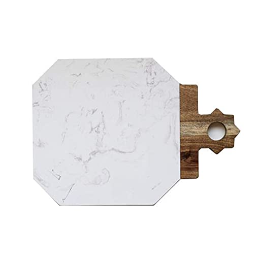 Kadum Schneidebrett Marmorbrett Käsebrett Servierbrett Frühstück Küchenbrett Käseplatte Akazienholz, 42x21,5x1,4 cm, rustikal, langlebig von Kadum