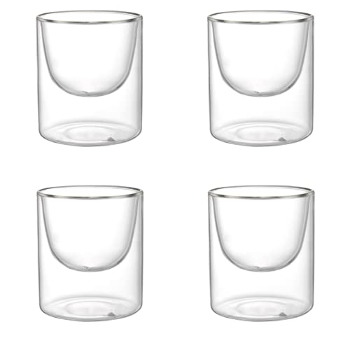 Kadum doppelwandige Dessertgläser | Glasschale 4er-Set 140 ml | Müslischale Dessertschale im Geschenkkarton | Schwebeeffekt perfekte Geschenkeidee | Spülmaschinengeeignete Gläser (Pieris) von Kadum