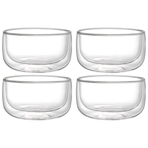 Kadum doppelwandige Dessertgläser | Glasschale 4er-Set 350 ml | Müslischale Dessertschale im Geschenkkarton | Schwebeeffekt perfekte Geschenkeidee | Spülmaschinengeeignete Gläser von Kadum