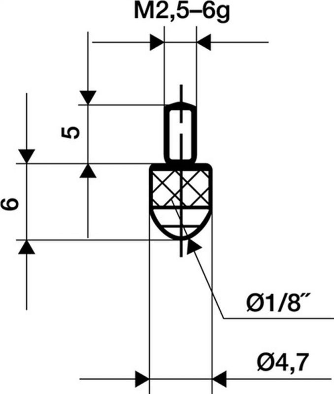 Käfer Messeinsatz (Ø 3 mm Länge 6 mm Kugel / M2,5 Kunststoff) - 62172 von Käfer