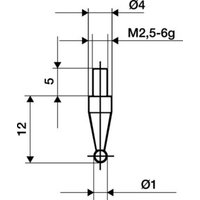 Messeins.D.1mm KGL M2,5 STA z.Messuhren KÄFER von Käfer