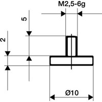 Messeins.D.20mm plan M2,5 STA z.Messuhren KÄFER von Käfer