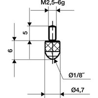 Messeins.D.3mm L.6mm KGL M2,5 Rubin z.Messuhren KÄFER von Käfer