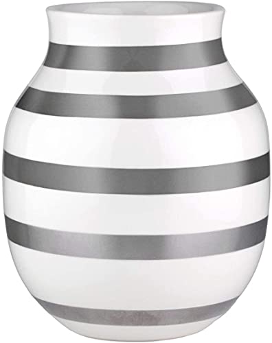 Kähler Vase H20 cm Omaggio Originaldesign mit handgemalte Streifen, Metallics von HAK Kähler