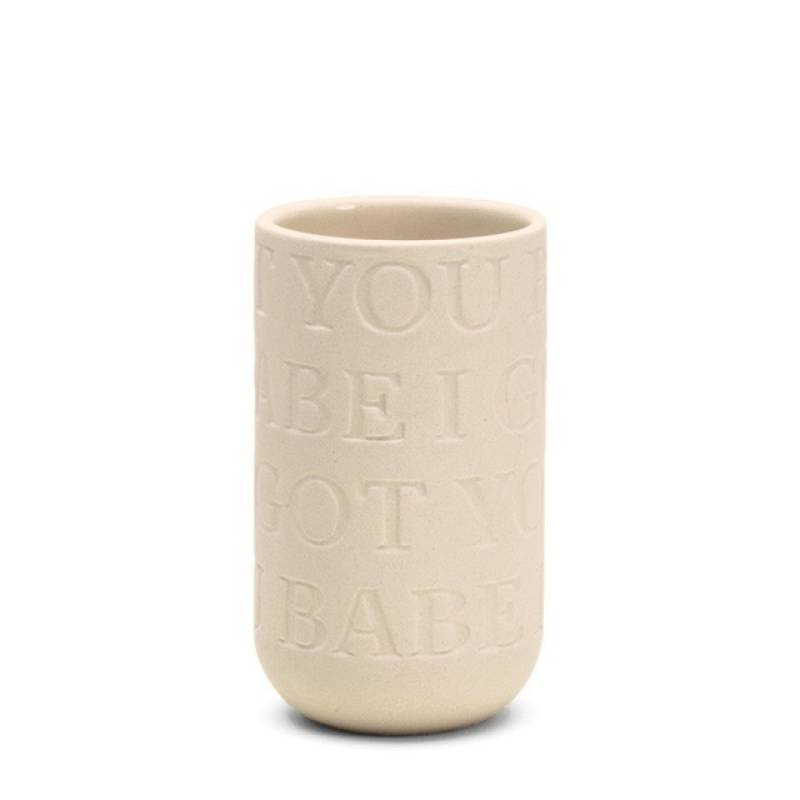 Kähler Love Song Vase - I got you babe - kalkweiß - Ø 7 cm - Höhe 12,5 cm von Kähler Design