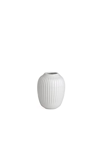 Kähler Vase H10.5 cm Hammershøi dänisches Design für Blumen Handarbeit, Weiss von HAK Kähler