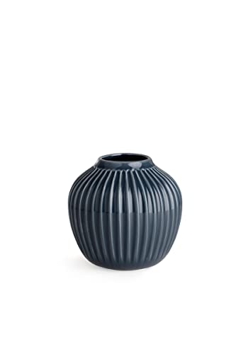 Kähler Vase H13 cm Hammershøi dänisches Design für Blumen Handarbeit, grau von HAK Kähler