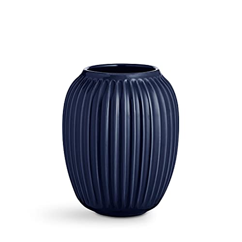 Kähler Vase H21 cm Hammershøi dänisches Design für Blumen Handarbeit, blau von HAK Kähler