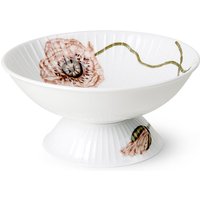 Kähler Design - Hammershøi Poppy Schale auf Fuß, Ø 16 cm, weiß mit Blumendekor von Kähler