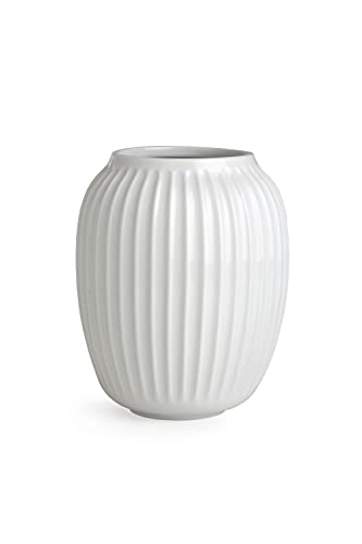 Kähler Vase H21 cm Hammershøi dänisches Design für Blumen Handarbeit, Weiss von HAK Kähler