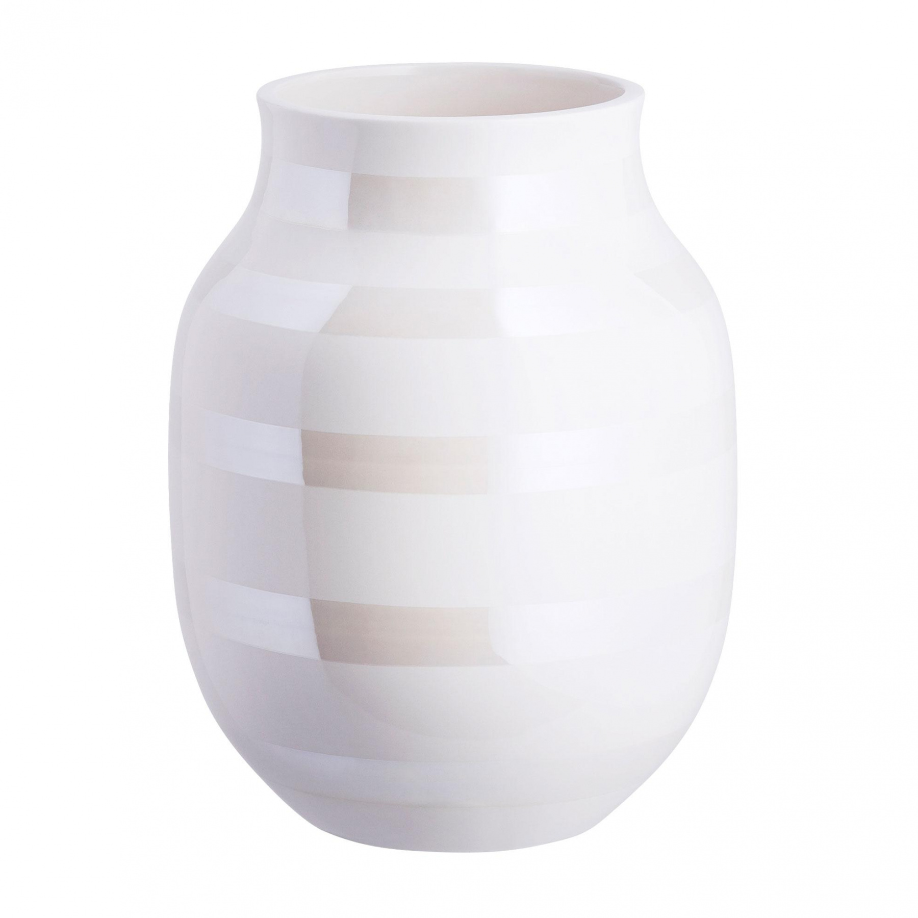 Kähler - Omaggio Vase H 20cm - perlweiß/H 20cm / Ø 16cm/Jedes Stück ein Unikat von Kähler