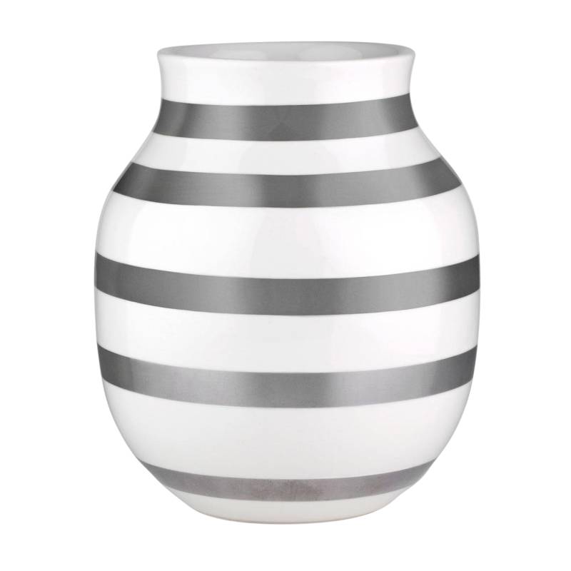 Kähler - Omaggio Vase H 20cm - silber/H 20cm / Ø 16cm/Jedes Stück ein Unikat von Kähler