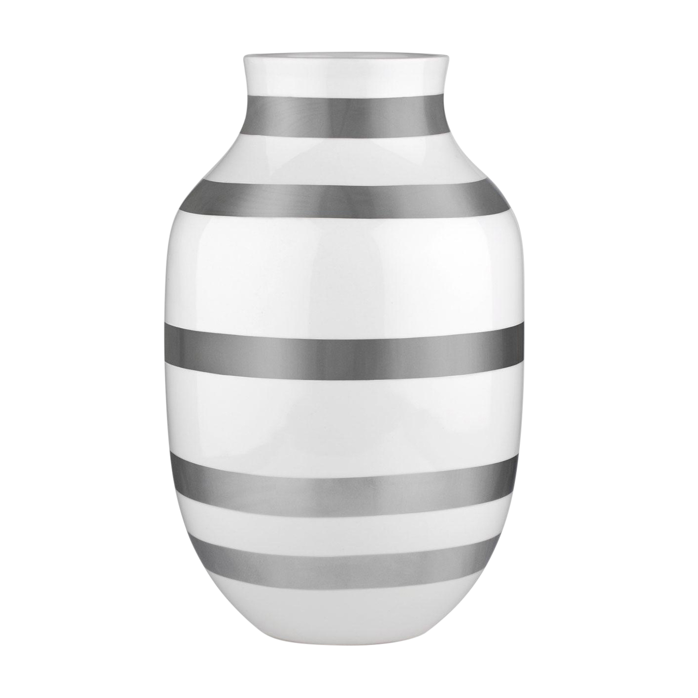 Kähler - Omaggio Vase H 30.5cm - silber/H 30,5cm / Ø 19cm/Jedes Stück ein Unikat von Kähler