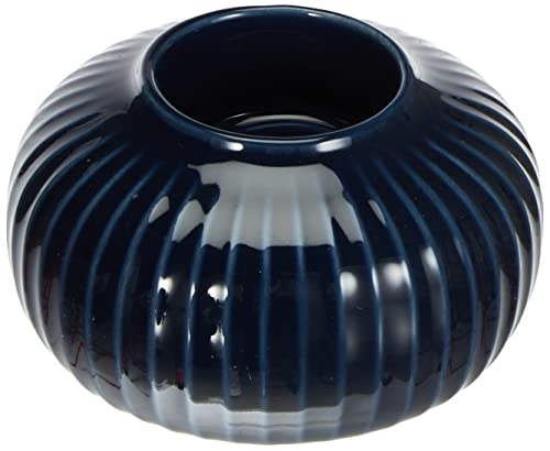 Kähler Teelichthalter runden Ø10 cm Hammershøi dänisches Design Handarbeit, blau von HAK Kähler