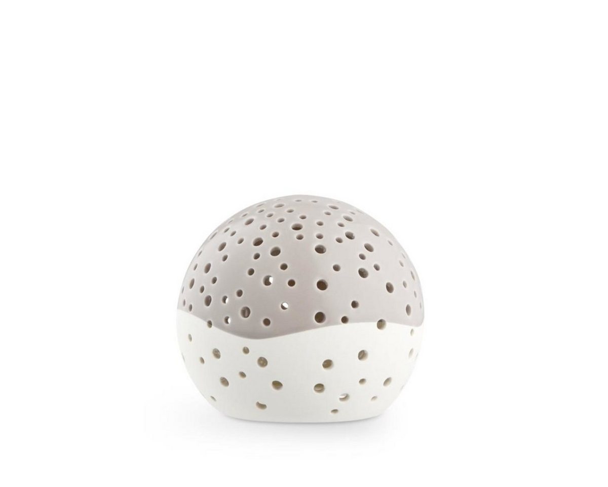 Kähler Teelichthalter Teelicht Kugel NOBILI, taupe-weiß 14 cm von Kähler