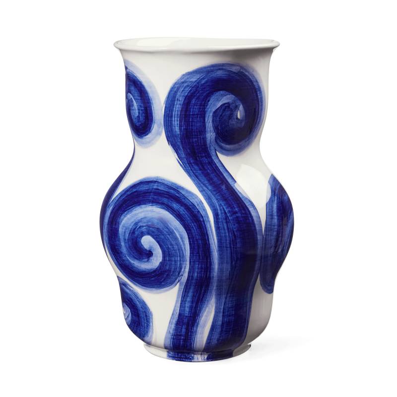Kähler - Tulle Vase H 22,5cm - blau/H x Ø 22,5x14,5cm/mit einem feuchten Tuch abwischen von Kähler