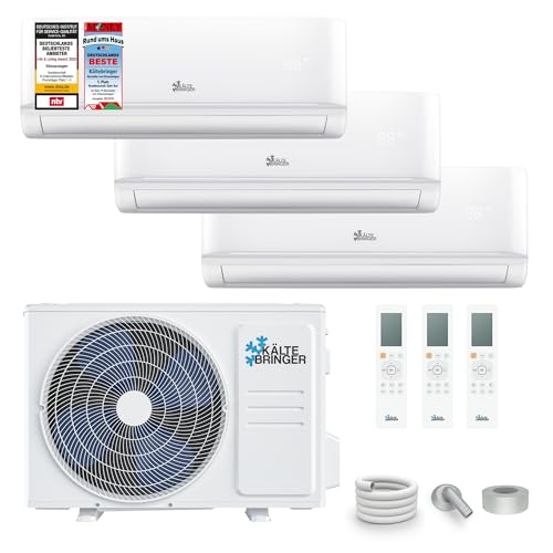 Kältebringer Multisplit Klimaanlage 3 Innengeräte - 27000 BTU - 7,9 kW - Inverter Klimagerät mit Heizfunktion, WiFi und App - sehr leise & energiesparend - Kühlen, Heizen, Lüften, Entfeuchten Kältebringer Multisplit Klimaanlage 3 Innengeräte - 27000 BTU - 7,9 kW - Inverter Klimagerät mit Heizfunktion, WiFi und App - sehr leise & energiesparend - Kühlen, Heizen, Lüften, Entfeuchten von Kältebringer