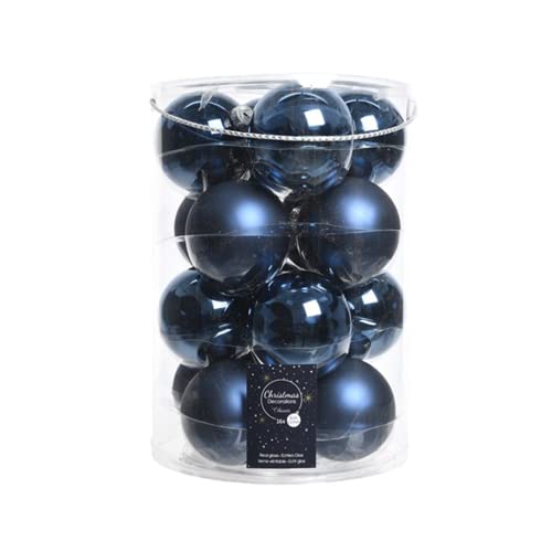 Kaemingk Decoris Weihnachtskugeln aus Glas – Nachtblau, 16 Stück von Kaemingk