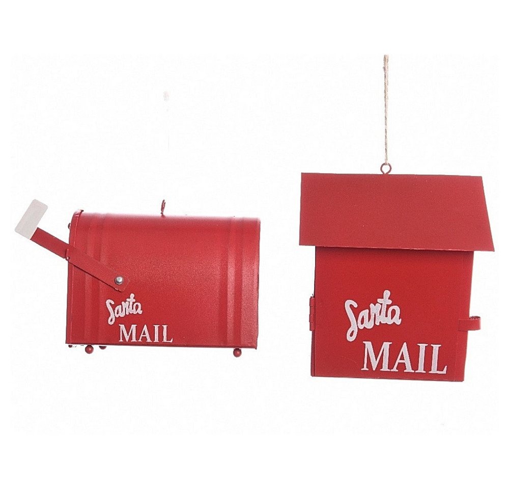 Kaemingk Season Decorations (KSD) Dekohänger SANTA MAIL in Form von kleinen roten Briefkästen (2 St), mit liebevoll gearbeiteten Details von Kaemingk Season Decorations (KSD)