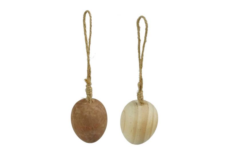 Kaemingk Season Decorations (KSD) Osterei Pinienholz Oster Eier 5x6cm 2er-Set von Kaemingk Season Decorations (KSD)