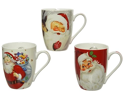 Becher Tasse Weihnachtsmann Sant Claus Geschenk Porzellan 3er Set von Kaemingk
