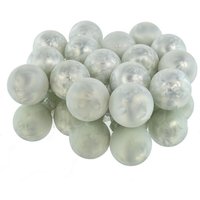 Christbaum-Mini-Kugeln Weiß Eislack ø 3,5 cm aus Glas - 16er Set von Kaemingk