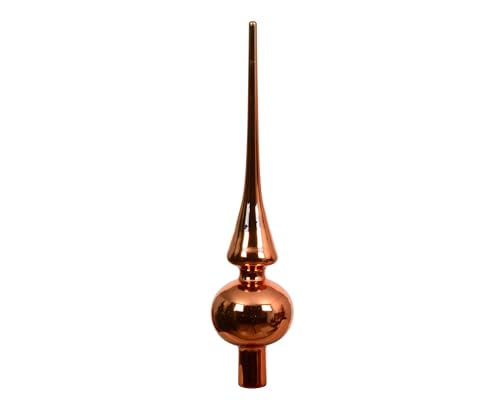 Christbaumspitze Glas 26cm hoch D=6cm Weihnachtsbaumspitze matt - Christbaumschmuck & Weihnachtsbaumschmuck - Warmorange matt von Kaemingk