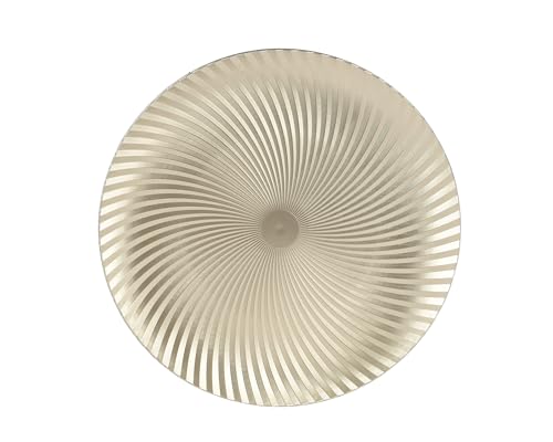 Dekoteller 33cm Kunststoff Spiralmuster - festliche Platzteller für verschiedene Anlässe - Tischdeko Unterteller für Hochzeit Jubiläum Weihnachten - Weihnachtsteller Weihnachtsdeko - Champagner Dekoteller 33cm Kunststoff Spiralmuster - festliche Platzteller für verschiedene Anlässe - Tischdeko Unterteller für Hochzeit Jubiläum Weihnachten - Weihnachtsteller Weihnachtsdeko - Champagner von Kaemingk
