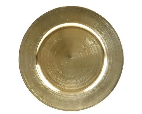 Dekoteller 33cm Kunststoff glänzend - festliche Platzteller als für verschiedene Anlässe - Tischdeko Unterteller für Hochzeit Jubiläum Weihnachten - Weihnachtsteller Weihnachtsdeko - Gold metallic von Kaemingk