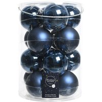 Hängende Weihnachtskugeln aus Glas, 8 cm, Blau. 16er-Set von Kaemingk