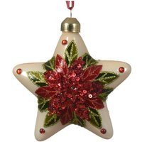 Hängende Weihnachtssterne mit Dekorationen, 2er-Set Hängende Weihnachtssterne mit Dekorationen, 2er-Set von Kaemingk