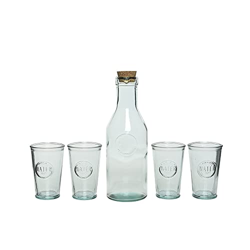Kaemingk 4 Glasflaschen mit 4 transparenten Gläsern von Kaemingk