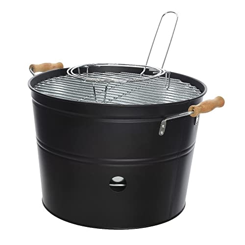 Kaemingk 73815 BBQ Eimer, Eisen, schwarz matt, Ø 33 x 24 cm, Holzkohlegrill, Campinggrill, Balkongrill, Außengrill, Minigrill, Kunstleder, mehrfarbig Kaemingk 73815 BBQ Eimer, Eisen, schwarz matt, Ø 33 x 24 cm, Holzkohlegrill, Campinggrill, Balkongrill, Außengrill, Minigrill, Kunstleder, mehrfarbig von Kaemingk