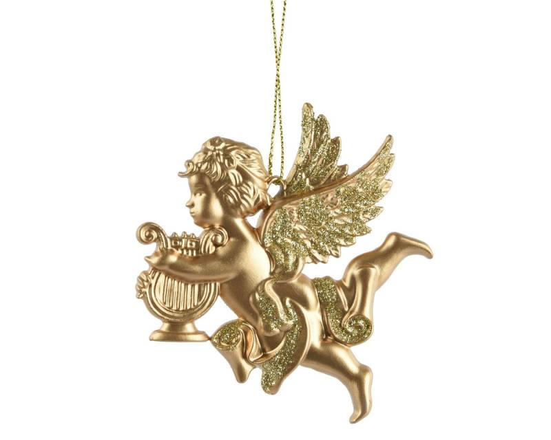 Kaemingk Christbaumschmuck, Christbaumschmuck Kunststoff 9,5cm Engel mit Harfe Figur Gold Kaemingk Christbaumschmuck, Christbaumschmuck Kunststoff 9,5cm Engel mit Harfe Figur Gold von Kaemingk