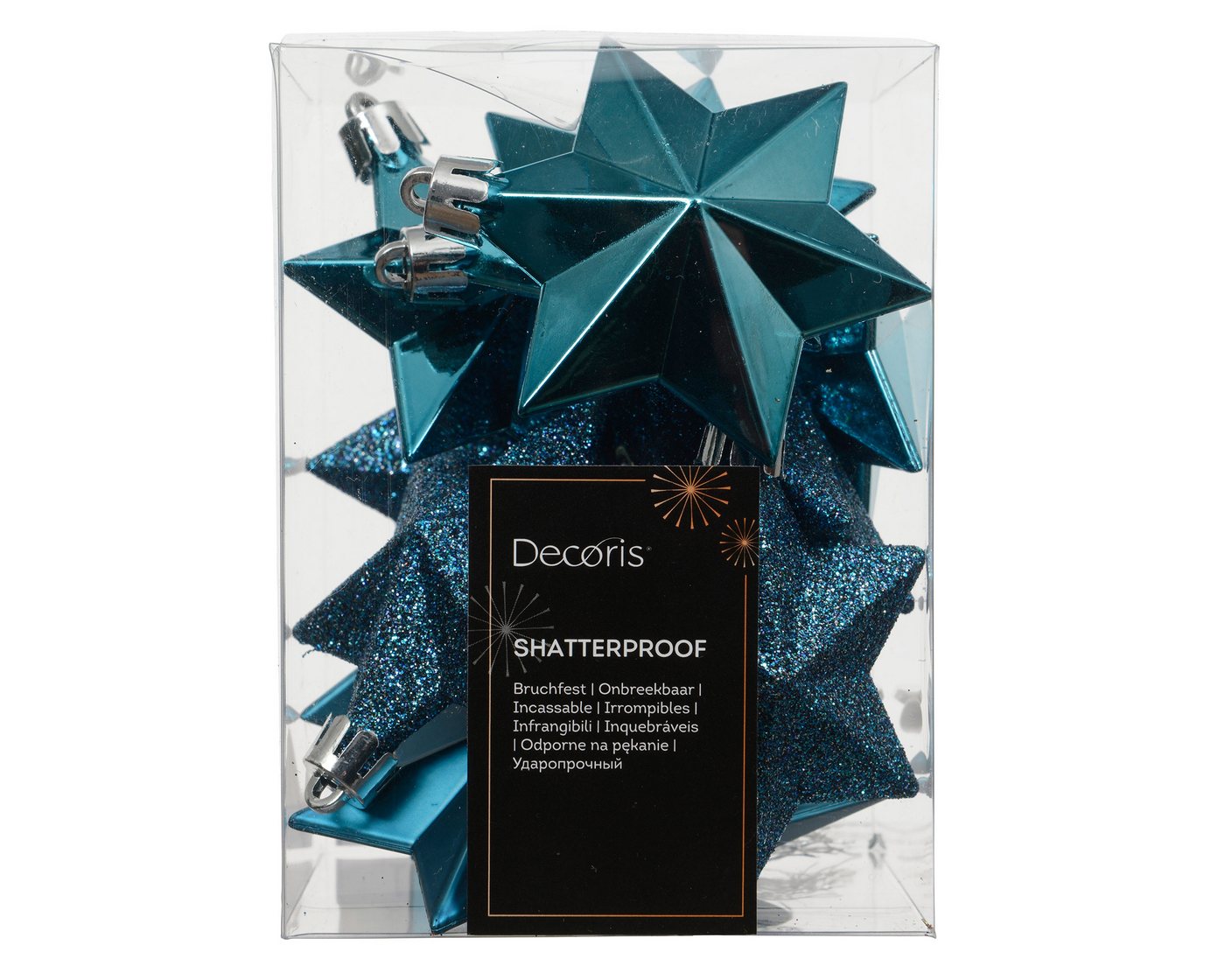 Kaemingk Christbaumschmuck, Christbaumschmuck Sterne 7cm Kunststoff 12 Stück - Folkloreblau von Kaemingk