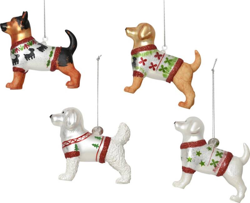 Kaemingk Christbaumschmuck Decoris Weihnachtskugel aus Glas Hund 7 cm 4-fach Kaemingk Christbaumschmuck Decoris Weihnachtskugel aus Glas Hund 7 cm 4-fach von Kaemingk