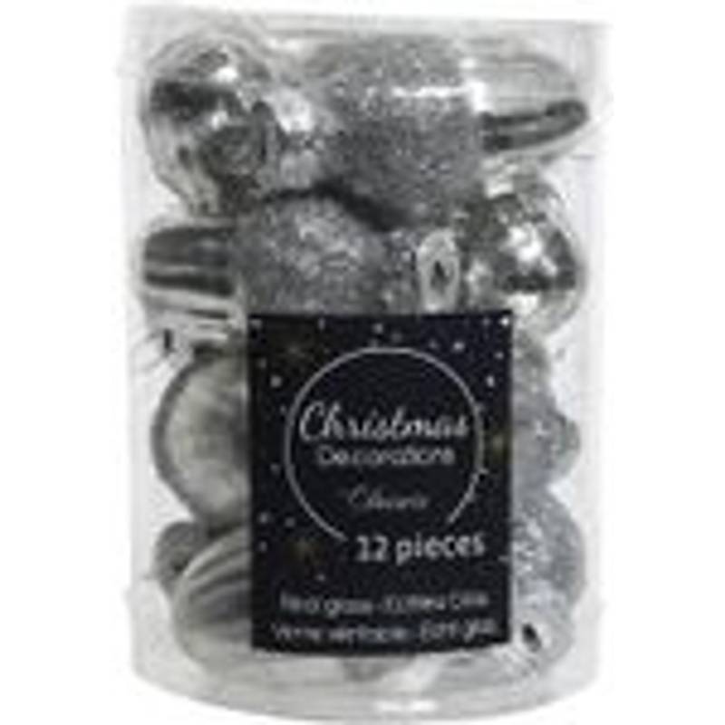 Kaemingk Christbaumschmuck Eichel Glas  3 cm x 4 cm 12 Stueck in Silber von Kaemingk