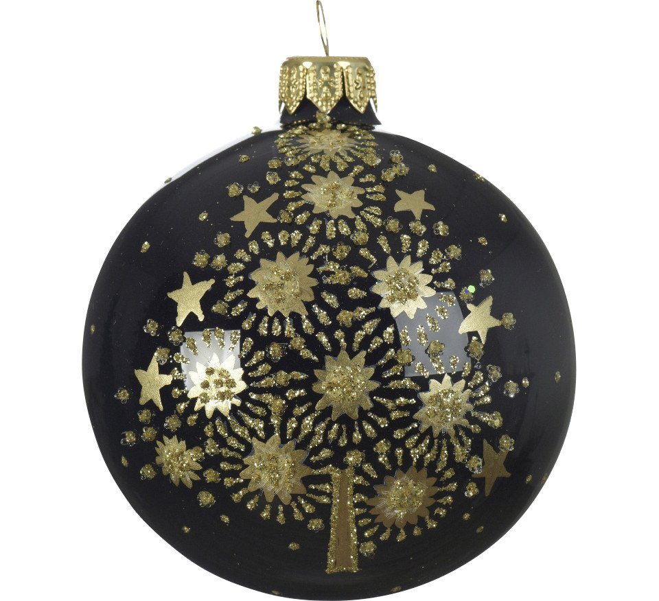 Kaemingk Christbaumschmuck Kaemingk Weihnachtsbaumkugel schwarz aus Glas von Kaemingk