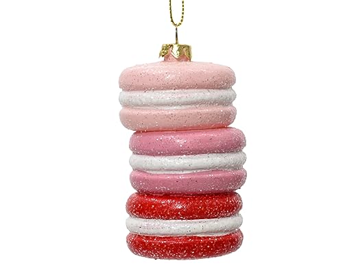 Kaemingk Christbaumschmuck Kunststoff Macarons 8cm rosa rot weiß - Baumschmuck Weihnachten bruchsicher von Kaemingk