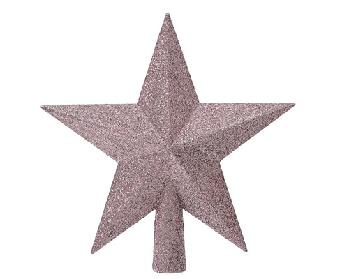 Kaemingk Christbaumspitze Kunststoff 19cm Stern mit Glitzer Weihnachtsbaumspitze - Christbaumschmuck & Weihnachtsbaumschmuck - Helllila von Kaemingk