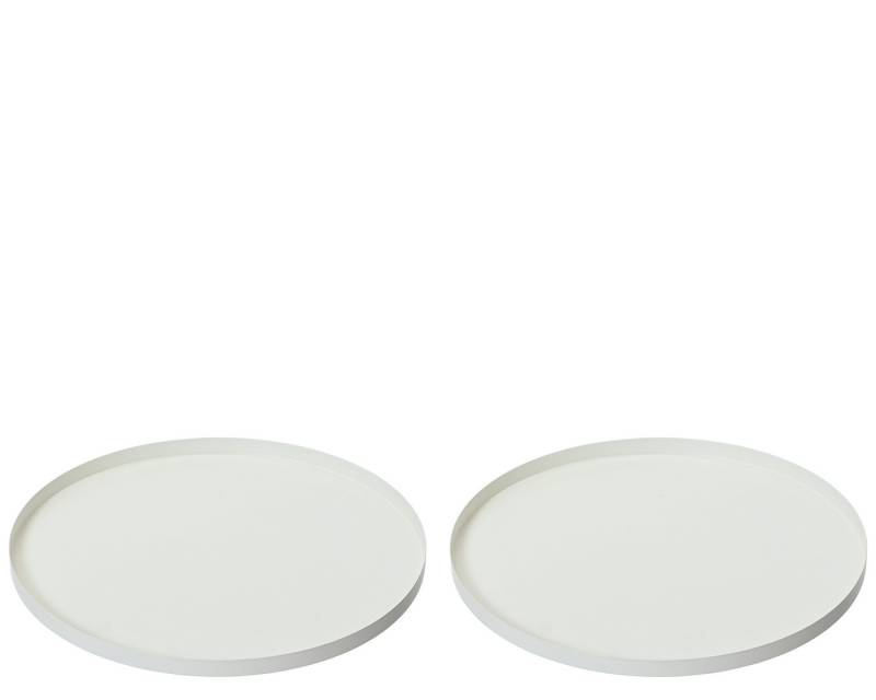 Kaemingk Dekotablett, Dekoratives Tablett rund 30-35cm Metall matt 2er Set - Weiß Kaemingk Dekotablett, Dekoratives Tablett rund 30-35cm Metall matt 2er Set - Weiß von Kaemingk